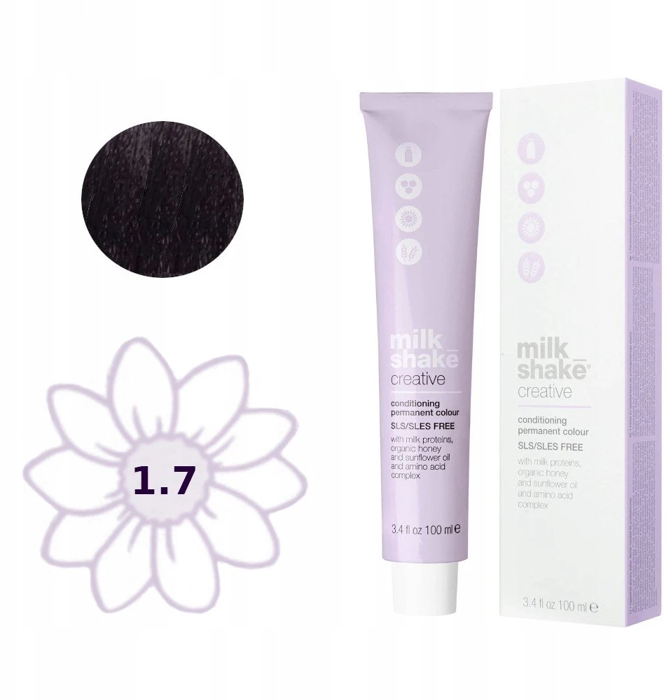 „Milk Shake“ „Milk_Shake“ kūrybiniai permanentiniai dažai 4.7 violetinė vidutinė ruda, 100 ml