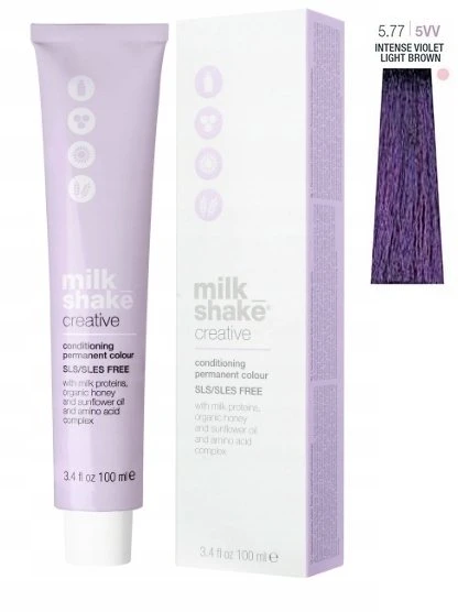 Milk Shake Milk_Shake Creative Permanent Color 5.77 Intense Violet šviesiai rudas, 100 ml