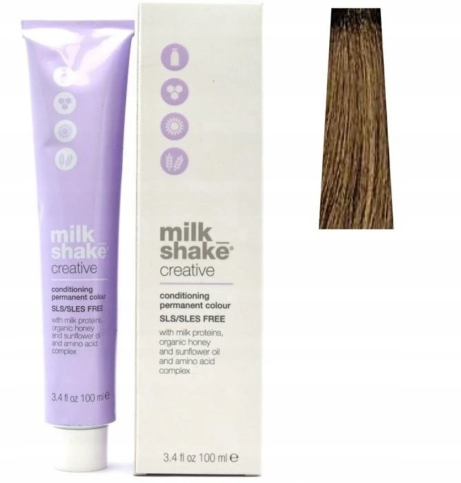 Milk Shake Creative be SLS/SLES nuolatinių plaukų dažų 7.07NN vidutinė blond intensyviai natūrali, 100 ml