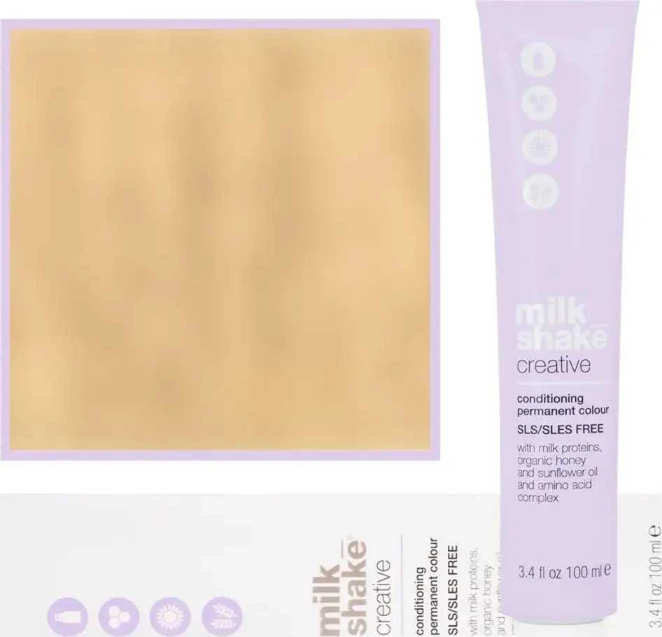 „Milk Shake Creative“ ilgalaikiai plaukų dažai be SLS/SLES 10.010NN platininė šviesiausia blondinė, 100 ml