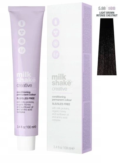 „Milk Shake Creative“ ilgalaikiai plaukų dažai, 5.88 tiko spalvos, 100 ml