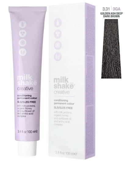 „Milk Shake Creative“ ilgalaikiai plaukų dažai be SLS/SLES, 3.313GA tamsaus šokolado, 100 ml