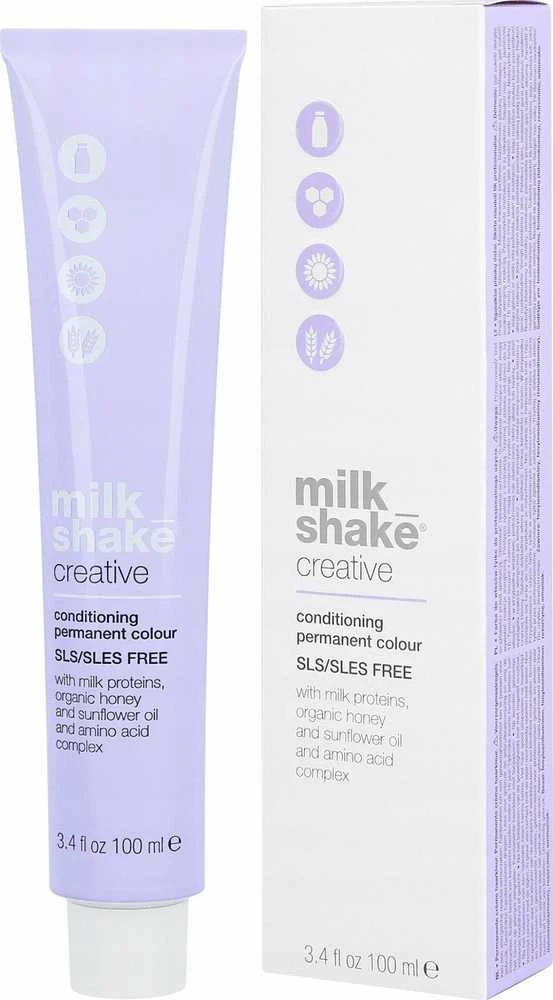 Milk Shake Creative plaukų dažų tūtelė ir dėžutė