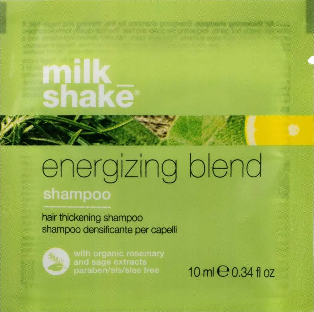 Milk Shake Pieno kokteilis, Energizuojantis mišinys, Be sulfatų, Plaukų šampūnas, Tankinamasis, 10 ml
