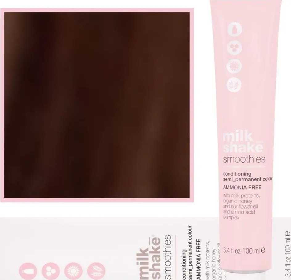 Milk Shake Smoothies Ammonia-Free Semi-Permanent Hair Dye 6.E Natural Exotic Dark Skirtas šviesiems plaukams, 100 ml