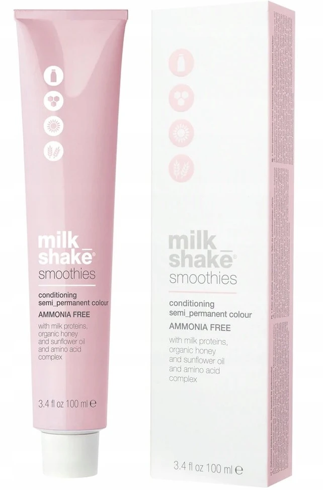 „Milk Shake Smoothies“ pusiau ilgalaikiai plaukų dažai 10.08 Natūrali „Moka Platinum“ šviesiausia blondinė, 100 ml