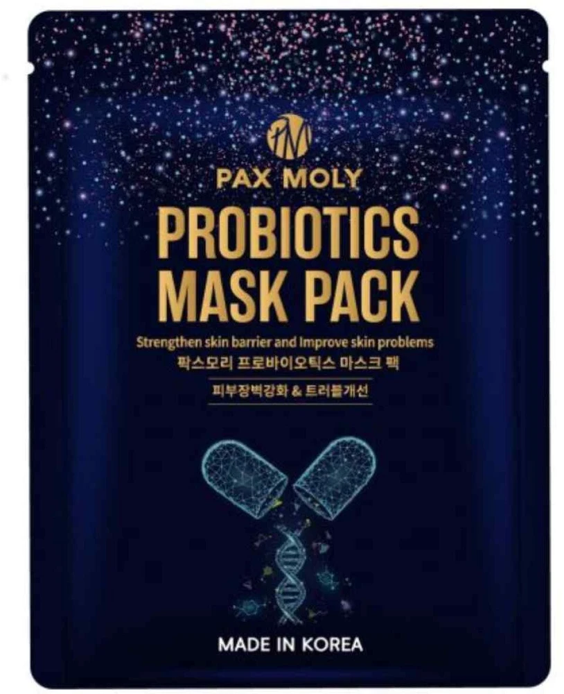 Milk Shake PaxMoly, probiotikai, drėkinanti ir maitinanti veido kaukė, dieninė ir naktinė, 25 ml, moterims
