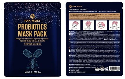 Milk Shake PaxMoly, probiotikai, drėkinanti ir maitinanti veido kaukė, dieninė ir naktinė, 25 ml, moterims