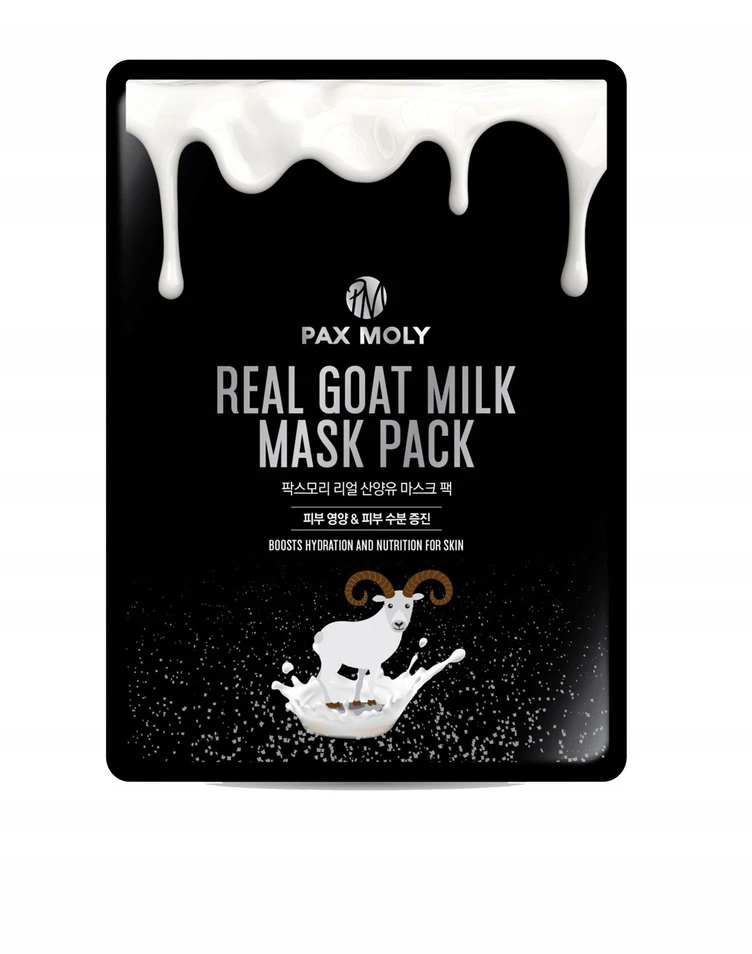Milk Shake PaxMoly, Real Goat Milk, Hydrating & maitininantis, Sheet Mask, Face, Day & Night, 25 ml For Women