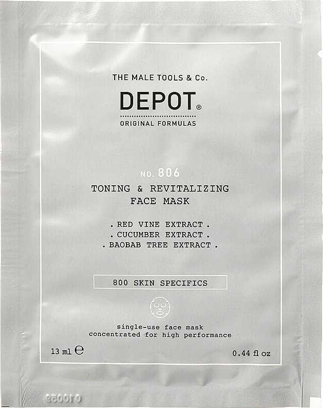 Set Depot 800 Skin Specifics No. 806 Hialurono rūgšties tonizuojanti ir gaivinanti veido kaukė, 12 vnt., 13 ml