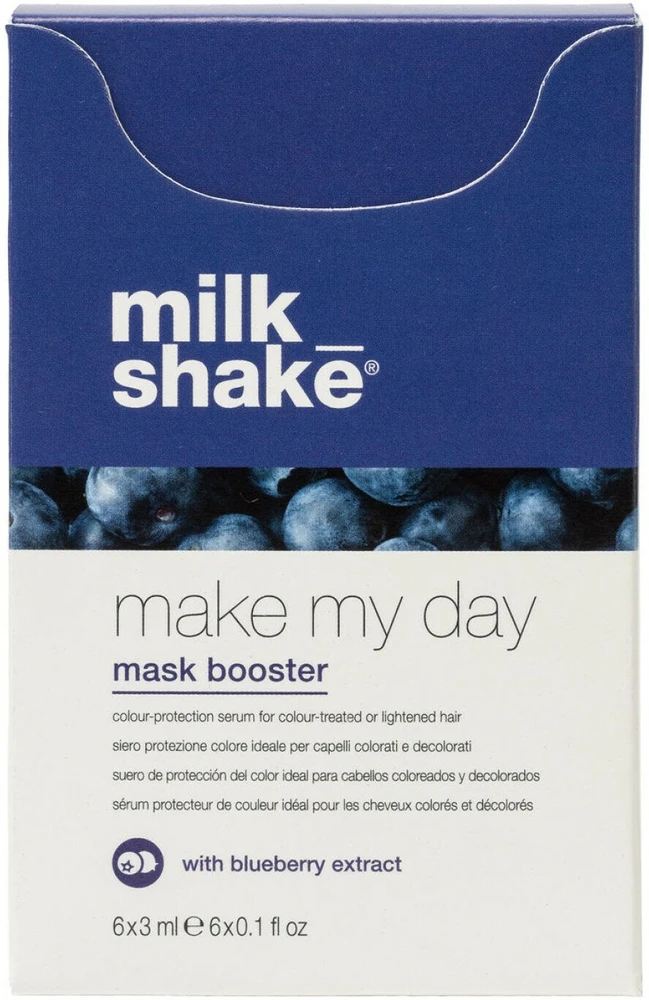Serumas Milk Shake Make My Day Mask Booster Spalvą išsaugantis Blueberry Serum 6x3 ml