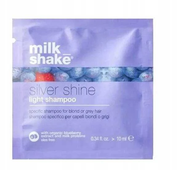 Milk Shake, Sidabrinis Shine Light, Sulfates-Free, Hair Šampūnas, For Neutralisation Of Geltona Tones, 10 ml