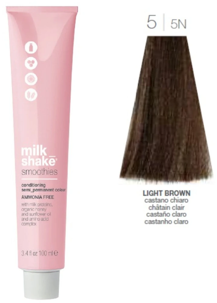 Milk Shake Smoothies Ammonia-Free Semi-Permanent Hair Dye 55N šviesiai rudas, 100 ml