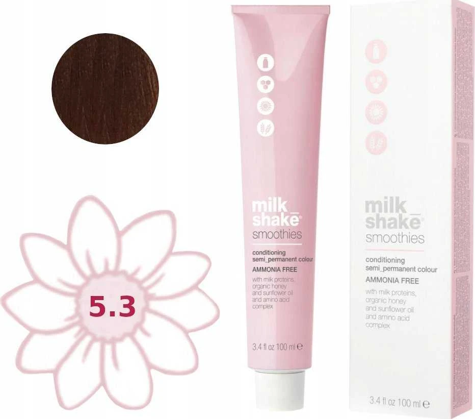 Milk Shake Milk_Shake kokteiliai pusiau nuolatinė spalva 5.3 Šviesiai aukso ruda, 100 ml