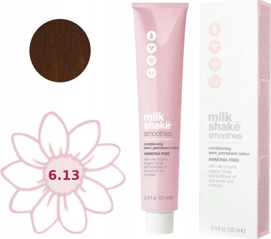 Milk Shake Milk_Shake kokteiliai pusiau nuolatinė spalva 6.13 Ash Golden Dark Blond, 100 ml