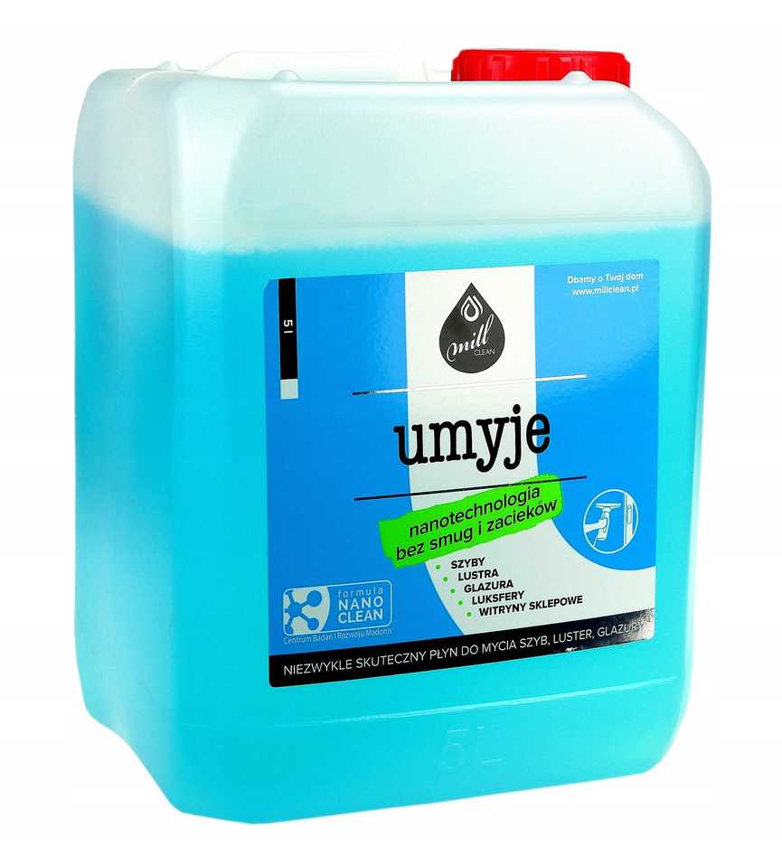 Madonis MILL CLEAN CLEANS 5 litrai. Skystas valiklis langams, veidrodžiams, plytelėms ir stalviršiams. Pašalina dulkes ir riebalų dėmes nepalikdamas dryžių ar dėmių. Didelis 5 litrų bakelis idealiai tinka įmonių, viešbučių ir biurų valymui.