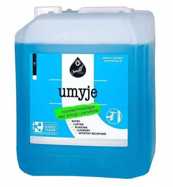 Madonis MILL CLEAN CLEANS 5 litrai. Skystas valiklis langams, veidrodžiams, plytelėms ir stalviršiams. Pašalina dulkes ir riebalų dėmes nepalikdamas dryžių ar dėmių. Didelis 5 litrų bakelis idealiai tinka įmonių, viešbučių ir biurų valymui.