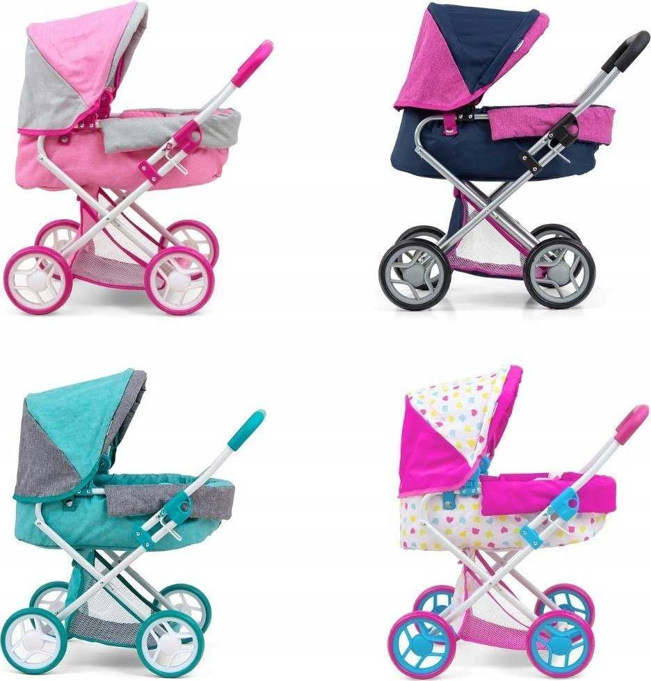 Milly Mally Alice lėlių vežimėlis, tamsiai mėlynos/rožinės spalvos