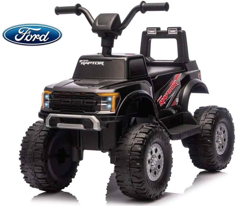 Ford F-150 Raptor Milly Mally elektrinis vaikiškas automobilis juodos spalvos