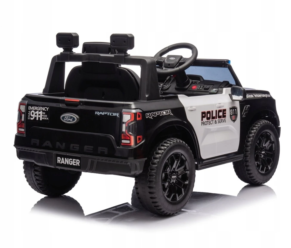 Milly Mally Elektromobilis Ford Ranger Police Juodas