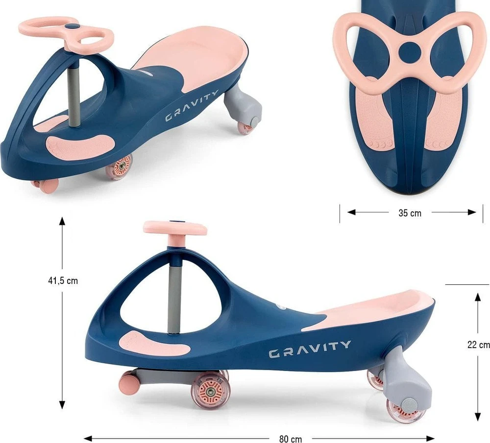 Milly Mally Jeździk „Gravity Ride-On Gravity“, tamsiai mėlyna ir rožinė