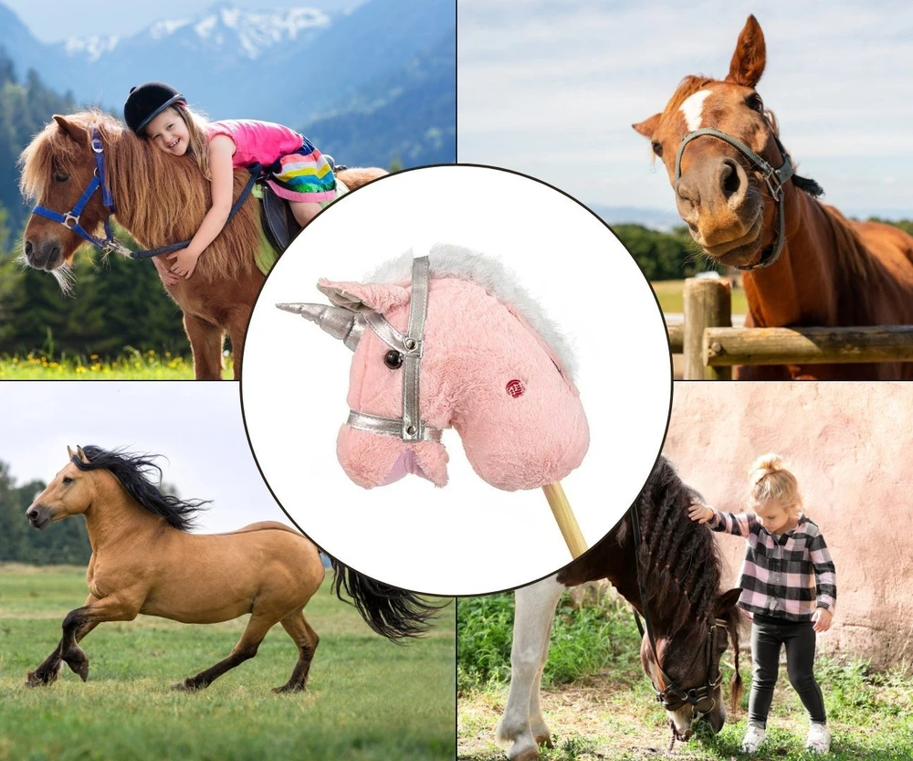 Milly Mally šviesiai rožinis žaislinis arkliukas su garsu