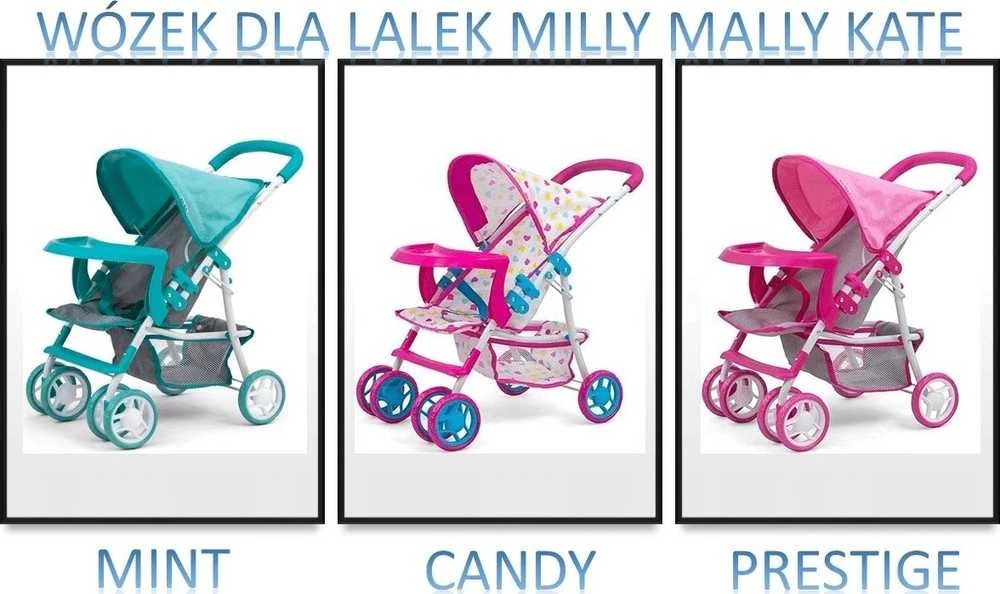 Milly Mally Kate lėlių vežimėlis, mėtų spalvos