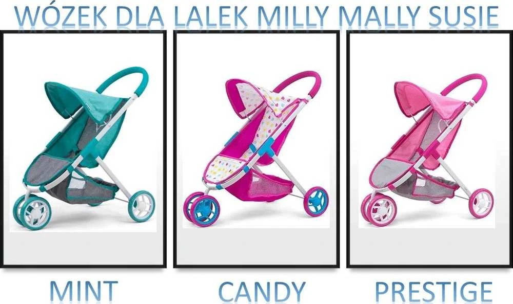 MILLY MALLY 3106 Susie Prestige mėtų lėlių vežimėlis
