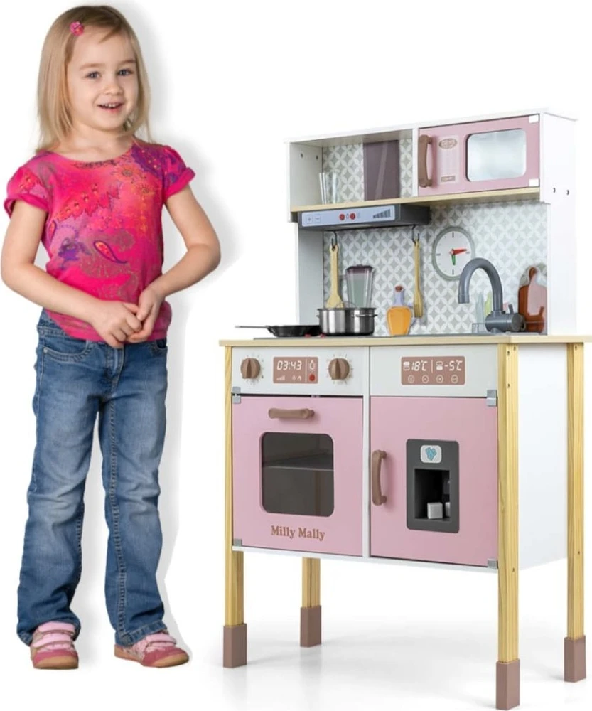 MILLY MALLY medinė virtuvė Bjorn - rožinė
