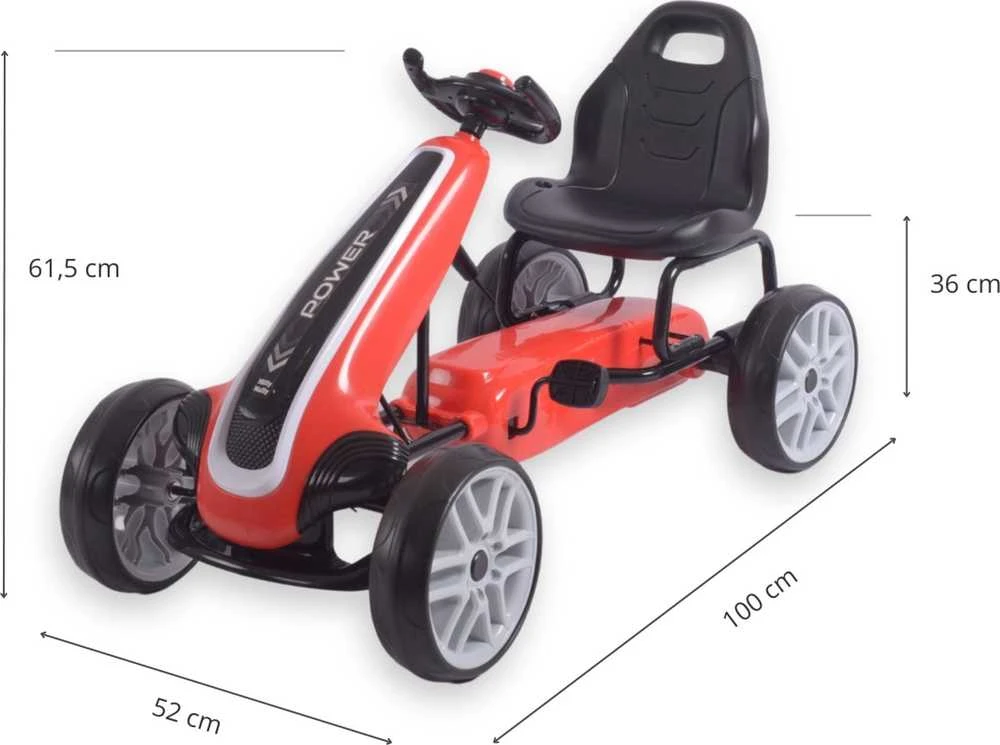Milly Mally Gokartas ant ratų Power Raudona