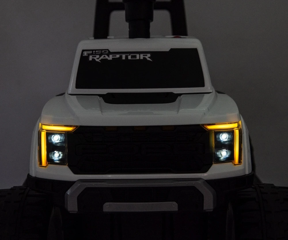 Ford F-150 Raptor Milly Mally elektrinis vaikiškas automobilis, baltas