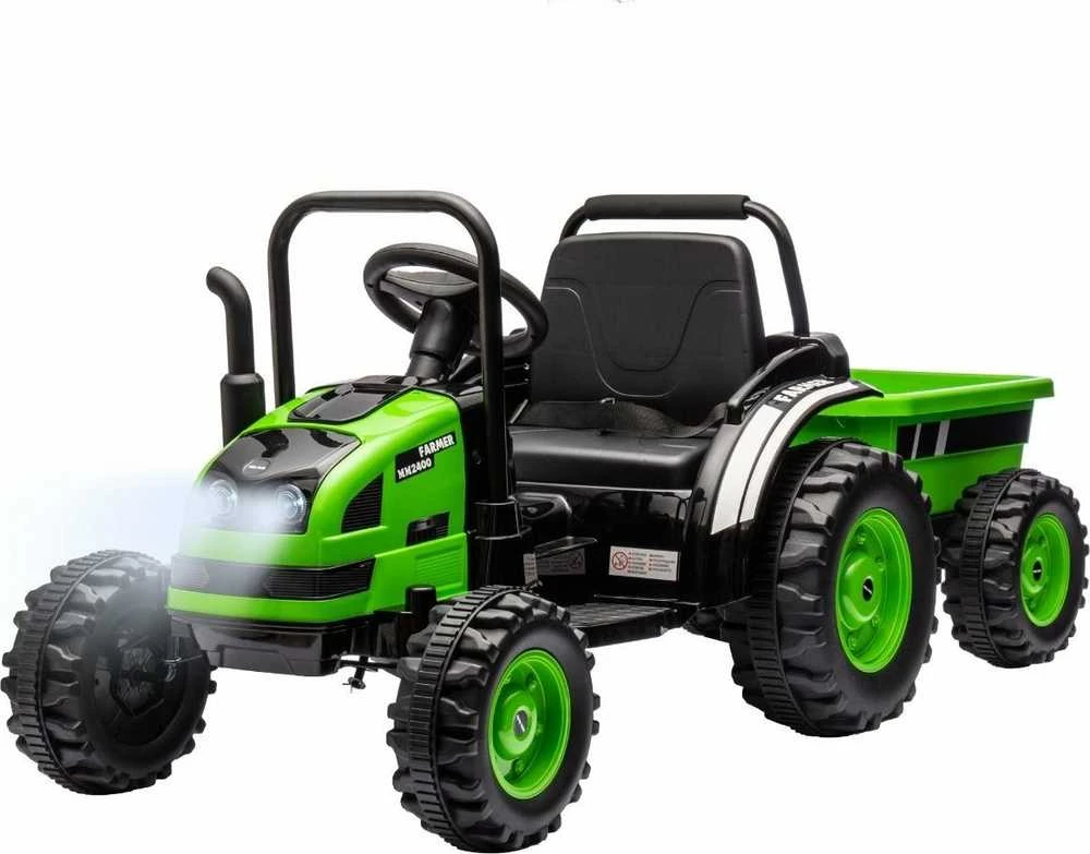 Elektrinis traktorius su priekaba Milly Mally Farmer žalias