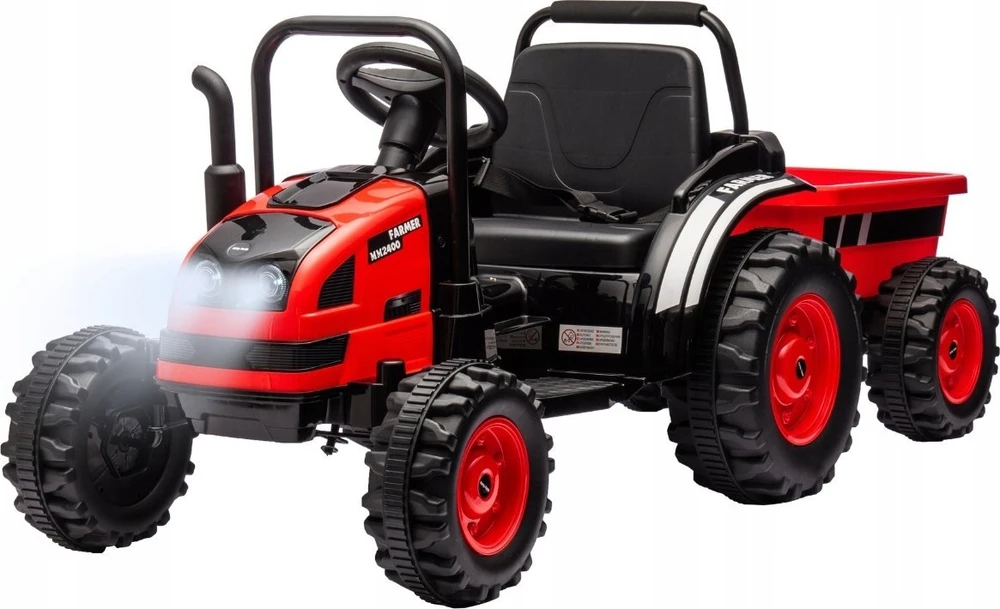 MILLY MALLY 5741 Akumuliatorinis traktorius su priekaba Farmer Raudona