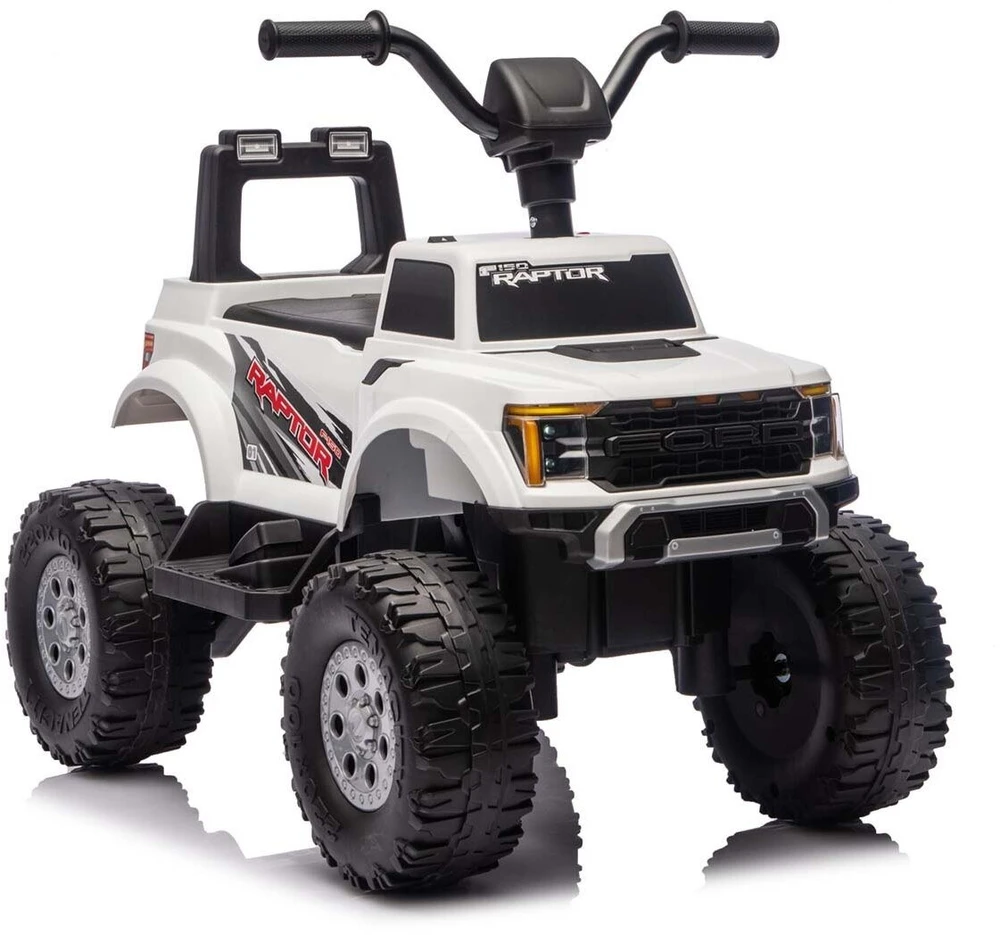Ford F-150 Raptor Milly Mally elektrinis vaikiškas automobilis, baltas