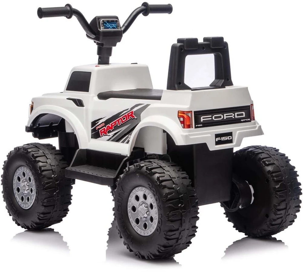 Ford F-150 Raptor Milly Mally elektrinis vaikiškas automobilis, baltas