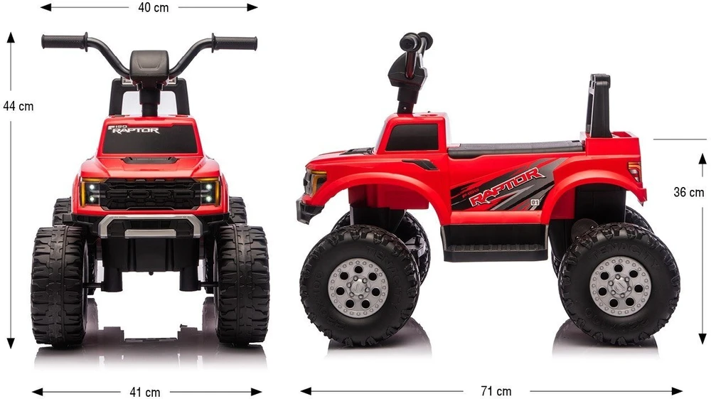 Ford F-150 Raptor Milly Mally elektrinis važiuojamas raudonas automobilis
