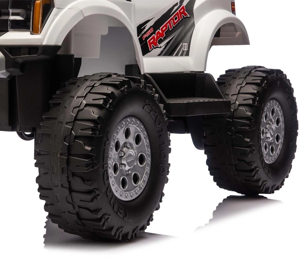 Ford F-150 Raptor Milly Mally elektrinis vaikiškas automobilis, baltas