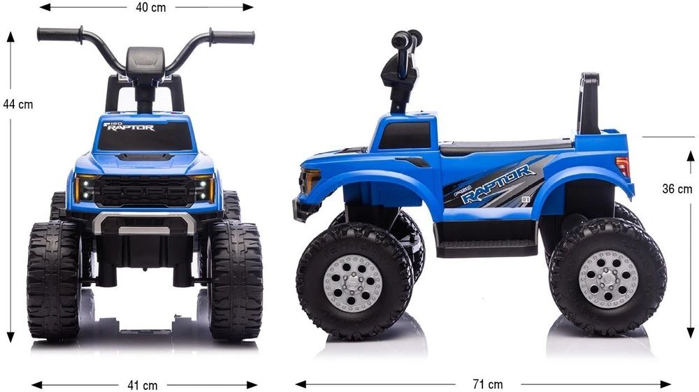 Ford F-150 Raptor Milly Mally elektrinis važiuojamas automobilis mėlynos spalvos