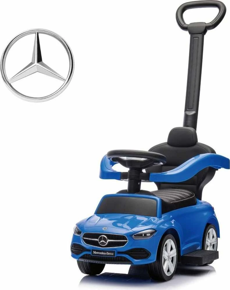 Motoroleris su vairavimo rankena MERCEDES C-Class Deluxe Milly Mally Mėlyna