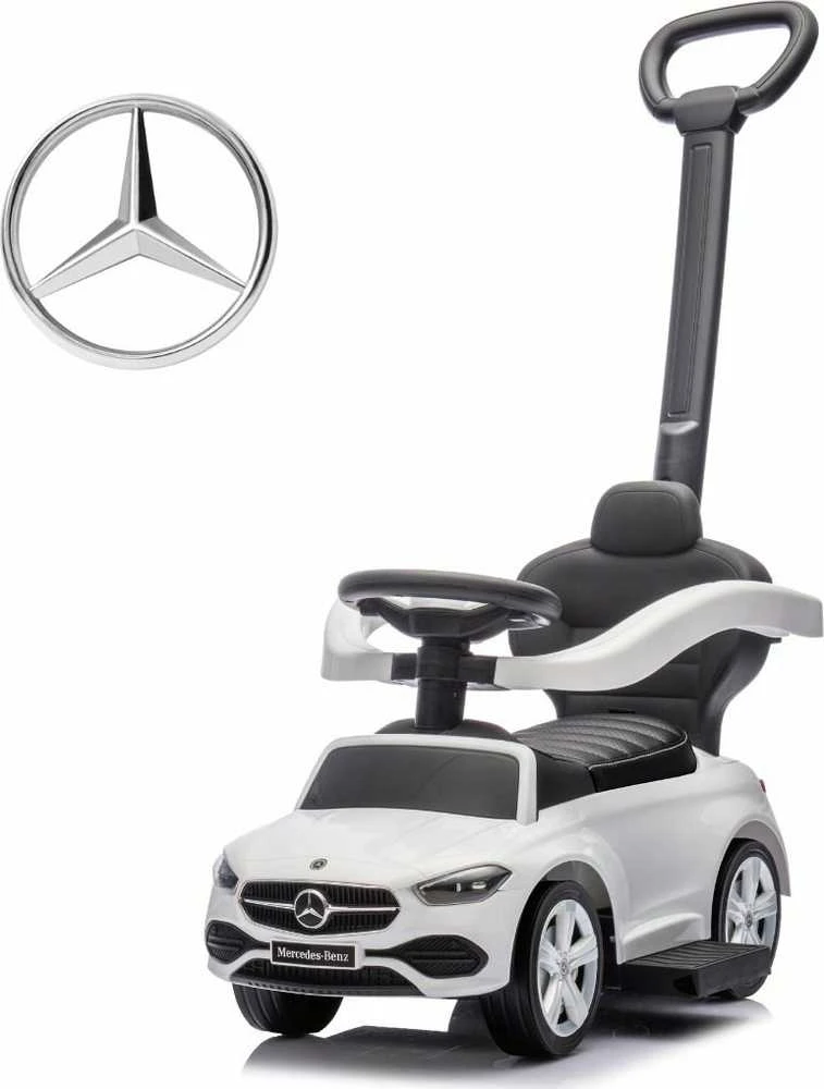 Motoroleris su vairavimo rankena MERCEDES C-Class Deluxe Milly Mally Baltas