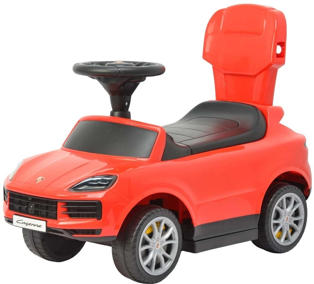 Milly Mally Porsche Cayenne raudonas važiuojamas automobilis su kreipiamuoju strypu