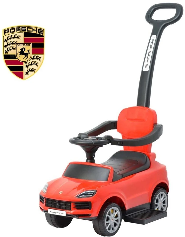 Milly Mally Porsche Cayenne raudonas važiuojamas automobilis su kreipiamuoju strypu