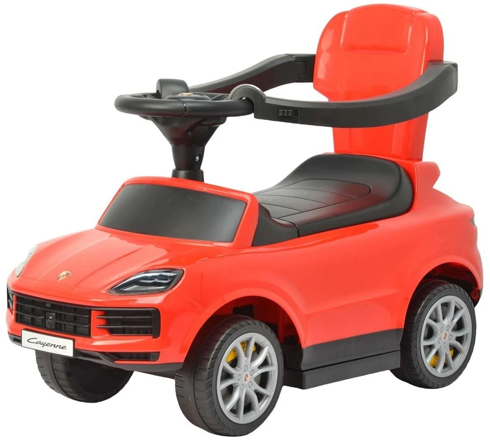 Milly Mally Porsche Cayenne raudonas važiuojamas automobilis su kreipiamuoju strypu