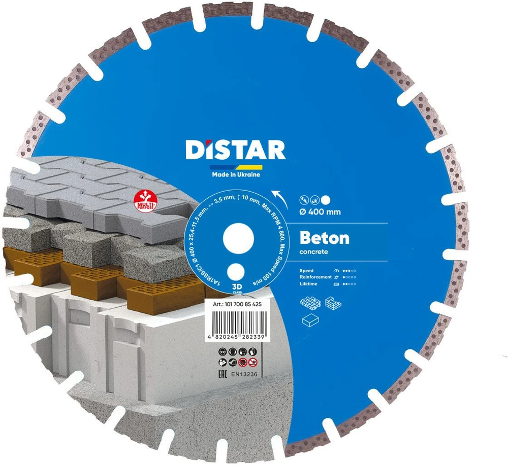 400 x 25.4 mm deimantinis diskas betonui Distar BETON