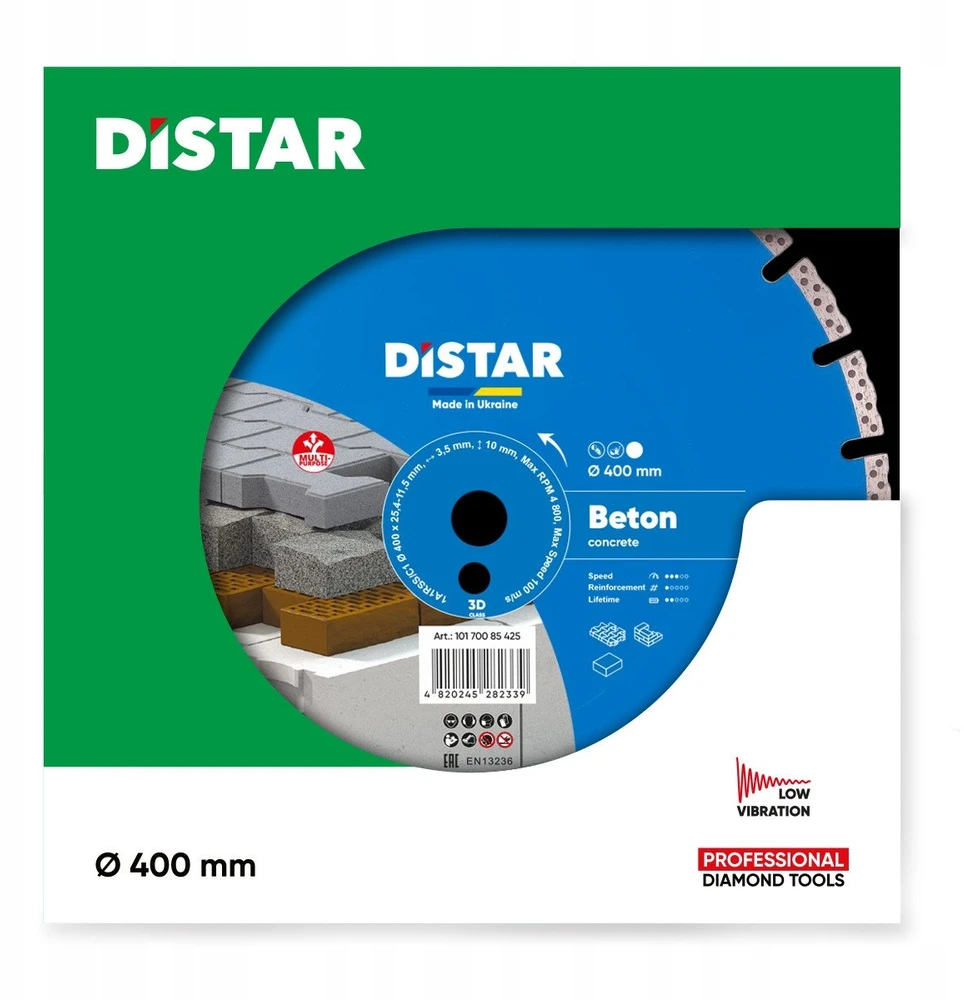 400 x 25.4 mm deimantinis diskas betonui Distar BETON