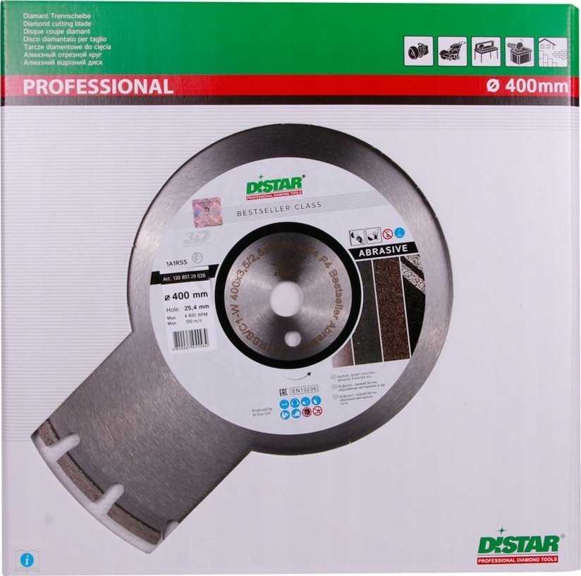 Deimantinis pjovimo diskas DISTAR 13085129026; 400 mm; 3,5/2,5 mm; 25,4 mm