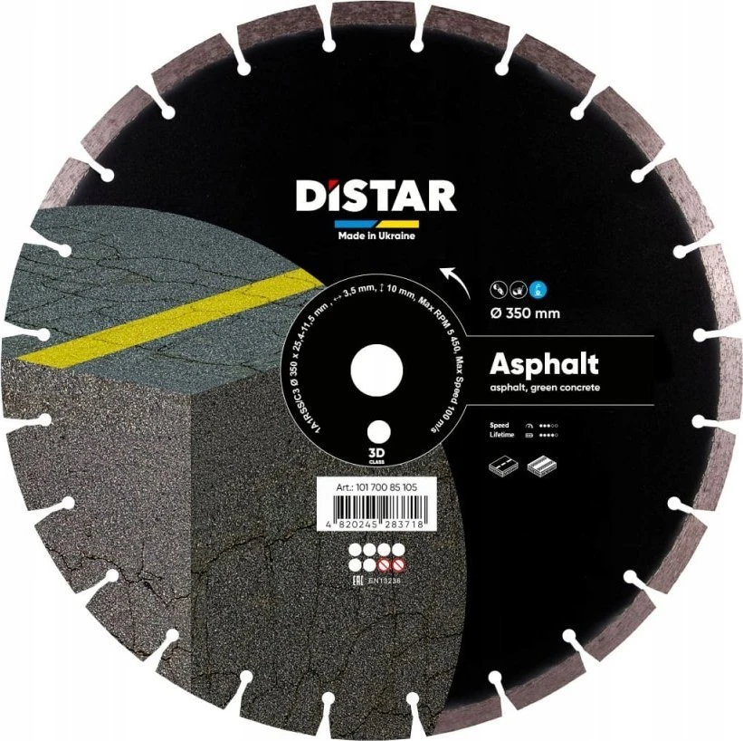 350 mm Distar ASPHALT asfalto ir šviežio betono pjovimo diskas