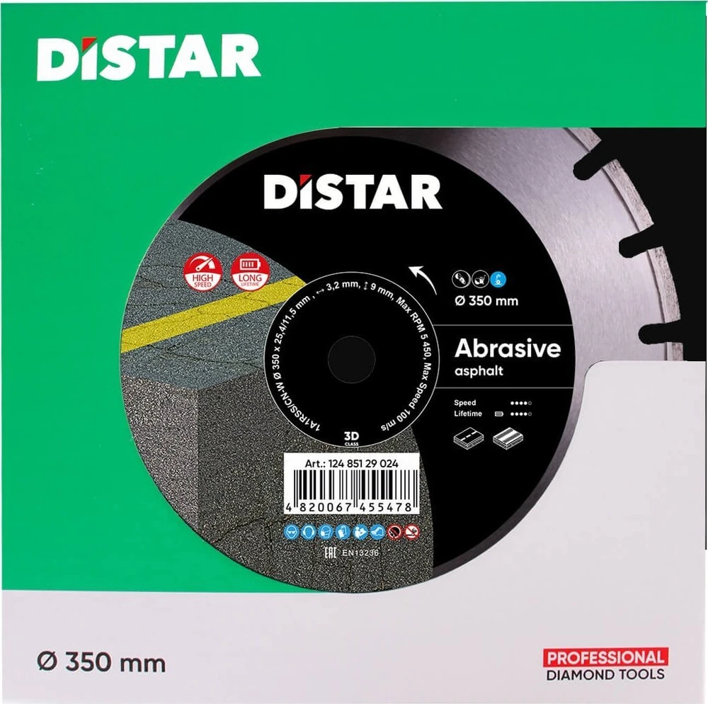 350 MM DISTAR BESTSELLER ABRASIVE F4 Deimantinis diskas abrazyvioms medžiagoms bei asfaltui pjauti