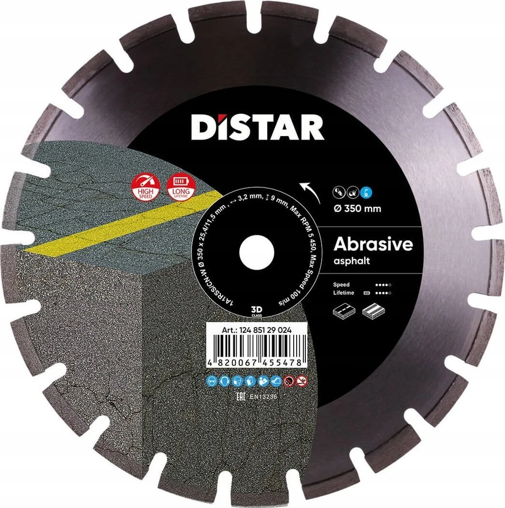 350 MM DISTAR BESTSELLER ABRASIVE F4 Deimantinis diskas abrazyvioms medžiagoms bei asfaltui pjauti