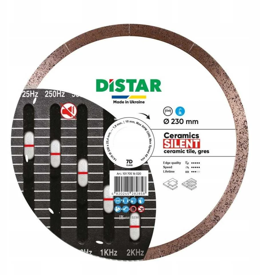 230 mm deimantinis pjovimo diskas Ceramics Silent, Distar